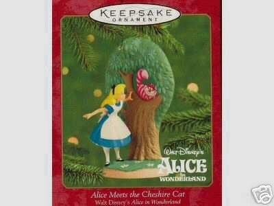 New! 2000 Hallmark~ALICE MEETS THE CHESHIRE CAT~ Disney Christmas Ornament~Alice in Wonderland