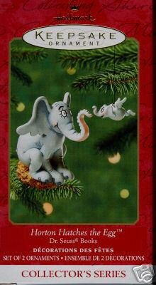 Hallmark 2001 HORTON HATCHES THE EGG~Dr Seuss Set of 2 Ornaments