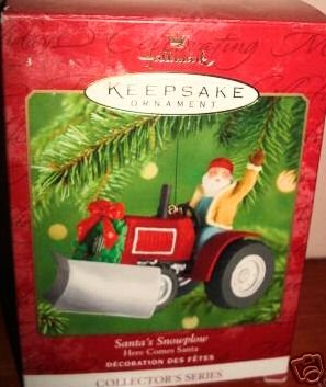 SANTA'S SNOWPLOW~HALLMARK 2001 Ornament~23rd in HERE COMES SANTA series