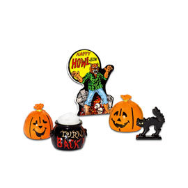 Department 56~Village Halloween Accessory Set of 5~Dept 56~Black Cat, Werewolf, Pumpkins,etc