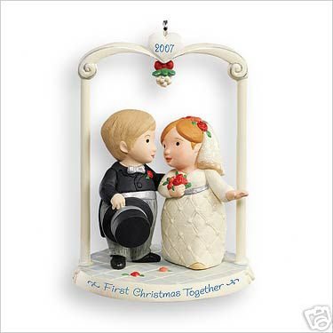 MARRIED & MERRY~Bride/Groom~Hallmark Ornament 2007