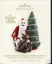 SANDY CLAWS IS COMING TO HALLOWEENTOWN: Nightmare Before Christmas~Hallmark 2007 Ornament