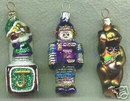 CHILDHOOD TREASURES~Blown Glass 1999 Hallmark Set of 3 Ornaments~Crown Reflections