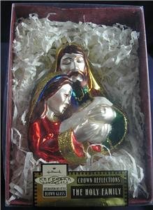 THE HOLY FAMILY~Blown Glass 1999 Hallmark Ornament~Crown Reflections