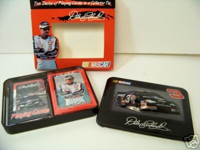 Dale Earnhardt #3 NASCAR 2 Decks Playing Cards in 3D Collectible Tin