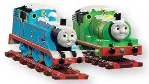 THOMAS the TANK ENGINE & PERCY~2 Hallmark Train Christmas Ornaments 2007