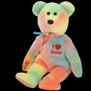 Ty I LOVE DENVER Beanie Baby Ty-dyed