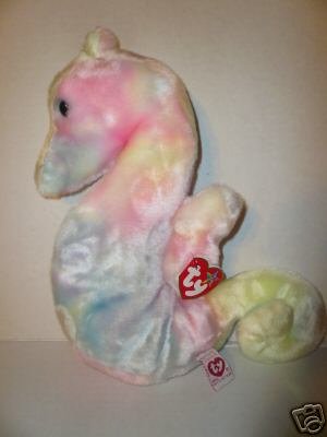Ty NEON Beanie Buddy Plush SEAHORSE-Mint!