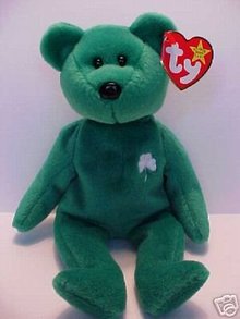 Ty ERIN Beanie Baby Bear~Irish Shamrock Green~NEW