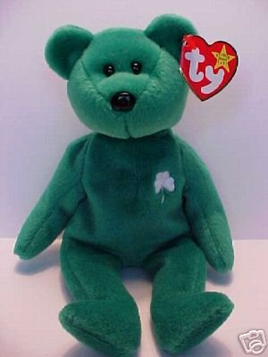 Ty ERIN Beanie Baby Bear~Irish Shamrock Green~NEW