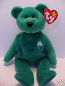 Ty ERIN Beanie Baby Bear~Irish Shamrock Green~NEW