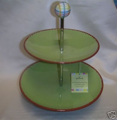 2 Tier Serving Tray Two-Tiered Platter Plate ~ Lovely! by Hallmark