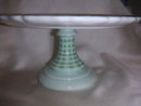 Hand Painted Pedestal CAKE PLATTER Plate Floral China Zrike