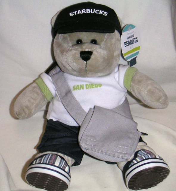 Starbucks SAN DIEGO Bearista Bear~Plush with Clothes~2008