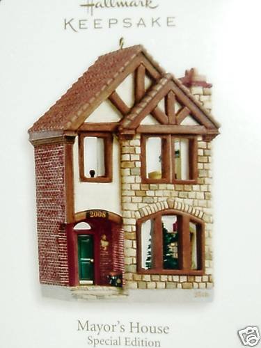 Hallmark 2008 MAYOR'S HOUSE~Nostalgic Shops ~Limited Edition Anniversary Christmas Ornament