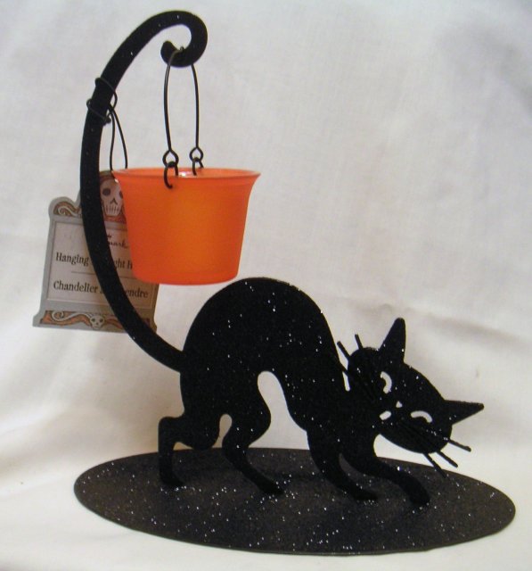 Halloween CAT TEALIGHT CANDLE HOLDER Decoration~Hallmark 2007