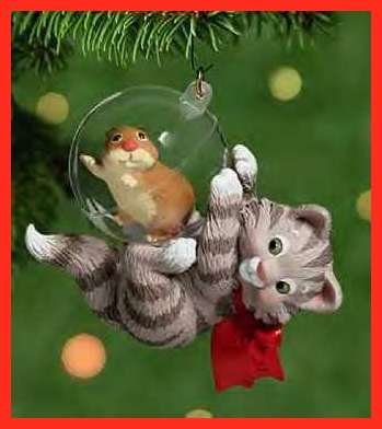 Hallmark 2001 MISCHIEVOUS KITTENS~Christmas Ornament~3rd in Series~ W/ Gerbil~Mint