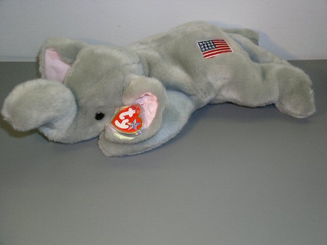 RIGHTY Ty REPUBLICAN Plush Beanie Buddy ELEPHANT