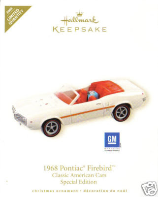 2008 Hallmark 1968 PONTIAC FIREBIRD Classic Car Repaint / Limited Quantity Ornament ~Die cast metal
