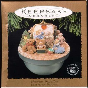 Hallmark 1995 Victorian Toy Box~Light, Motion and Music Ornament