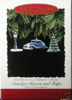 1995 Hallmark Ornament Nostalgic Houses and Shops~Set of 3 Accessories