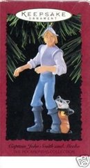Hallmark 1995 Captain John Smith and Meeko~Pocahontas Christmas Ornament~Disney