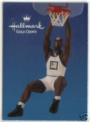 Hallmark, 1995 Hoop Stars~SHAQ~Christmas Ornament w/ Trading Card~Basketball~SHAQUILLE O'NEAL