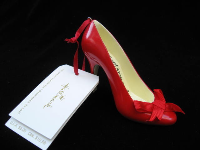 2008 Hallmark Peace Red High Heel Shoe Christmas Ornament