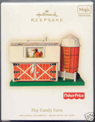 2008 Hallmark PLAY FAMILY FARM~Fisher Price~Sound~Christmas Ornament-NEW