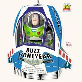2008 Hallmark BUZZ IN THE BOX~Sound Ornament~Buzz Lightyear~Toy Story~Disney/Pixar