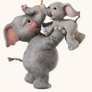 2008 Hallmark PLAYING AIRPLANE~Mama & Baby ELEPHANTS