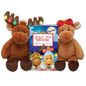 NEW! Build-A-Bear HAL & HOLLY Moose + Book~2008 Christmas