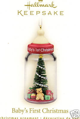 2008 HALLMARK BABY'S FIRST CHRISTMAS~Baby Bottle Ornament