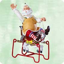 2003 Hallmark TOYMAKER SANTA~4th in Series Christmas Ornament~Hobby Horse