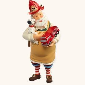 2008 Hallmark TOYMAKER SANTA Christmas Ornament~Fireman