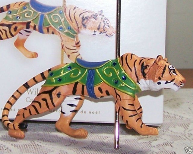 2008 Hallmark WILD TIGER Christmas Ornament~Carousel Ride Series