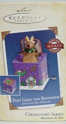 Hallmark 2005 POP! GOES THE REINDEER Jack-In-The-Box~Christmas Ornament