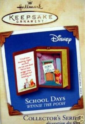 2002 Hallmark~Winnie the Pooh Books Ornament Series~School Days~Christmas Ornament