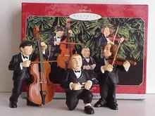 THE THREE STOOGES~Hallmark 1998 Christmas Ornaments~Set of 3~Larry,Moe&Curly~Orchestra