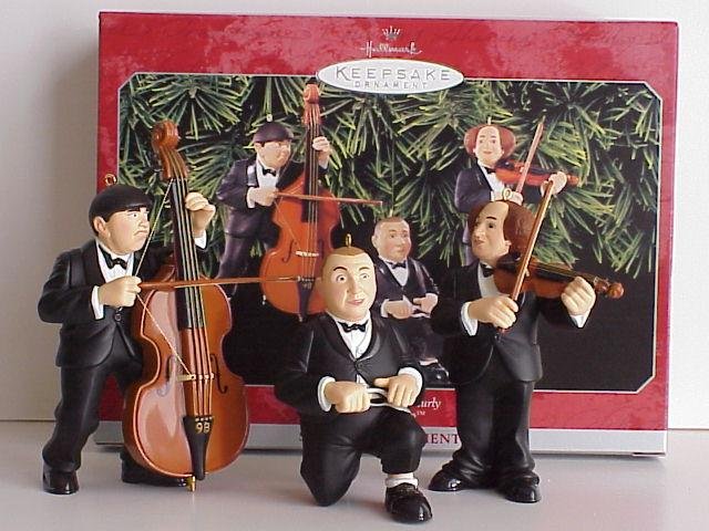 THE THREE STOOGES~Hallmark 1998 Christmas Ornaments~Set of 3~Larry,Moe&Curly~Orchestra