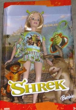 SHREK Movie BARBIE Doll with Keychain, Backpack & Stand~Boxed
