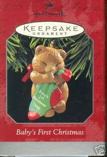 New! 1998 Hallmark BABY'S FIRST CHRISTMAS Ornament~Bear