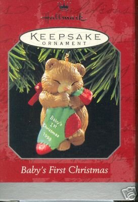 New! 1998 Hallmark BABY'S FIRST CHRISTMAS Ornament~Bear