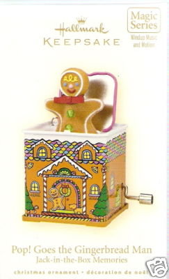 2008 Hallmark POP! GOES THE GINGERBREAD MAN Christmas Ornament~Sound and Motion