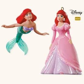 2008 Hallmark Little Mermaid ARIEL'S DREAM~Disney Christmas Ornament~Set of 2