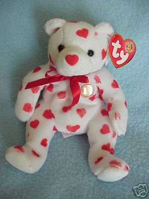 Ty Valentine HEARTTHROB Bear~Beanie Baby of the Month~Feb-2004
