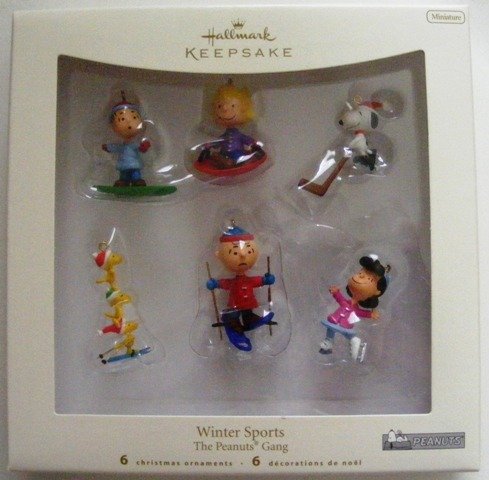 2007 Hallmark WINTER SPORTS~6 Peanuts Gang Christmas Ornaments