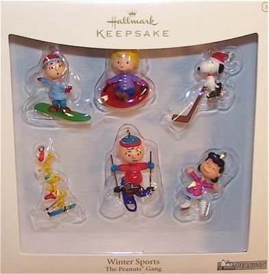 2007 Hallmark WINTER SPORTS~6 Peanuts Gang Christmas Ornaments