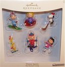 2007 Hallmark WINTER SPORTS~6 Peanuts Gang Christmas Ornaments