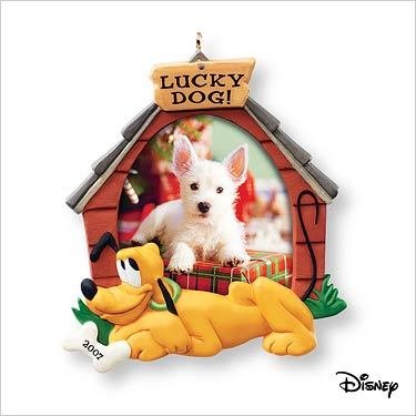 2007 Hallmark LUCKY DOG Christmas Ornament~Photo Holder or Magnet~Disney's PLUTO